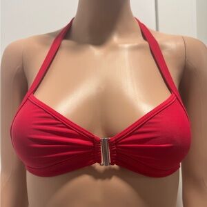 Vibrant Red Ruched Halter Bikini